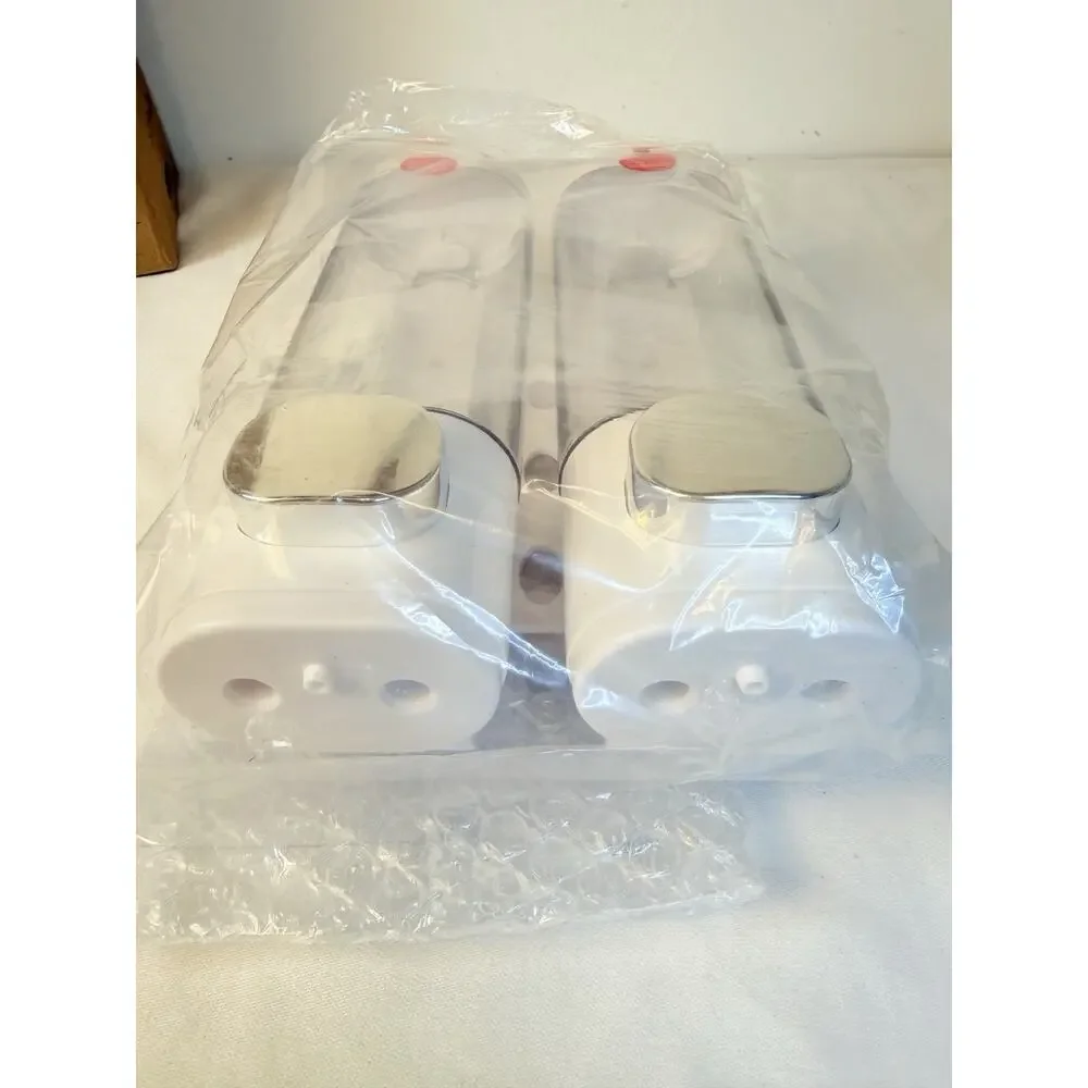 Shower 2 Chamber No Drill Shampoo Conditioner Body Wash Dispenser White